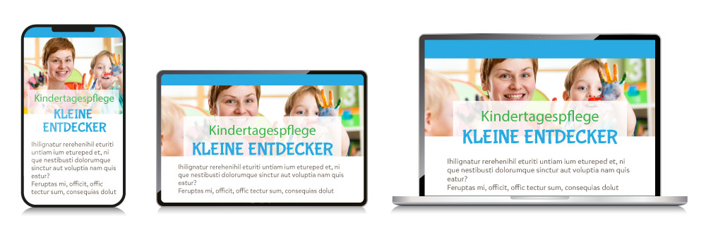 Der Webseitenbaukasten responsiv auf verschiedenen Geräten